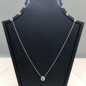 Vintage sterling silver 925 chain small moonstone teardrop charm pendant.